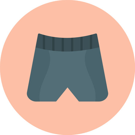 Swim Shorts Flat Circle Iconのイラスト素材