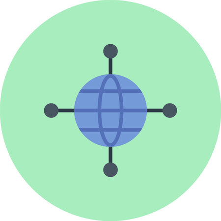 Global Infrastructure Flat Circle Iconのイラスト素材