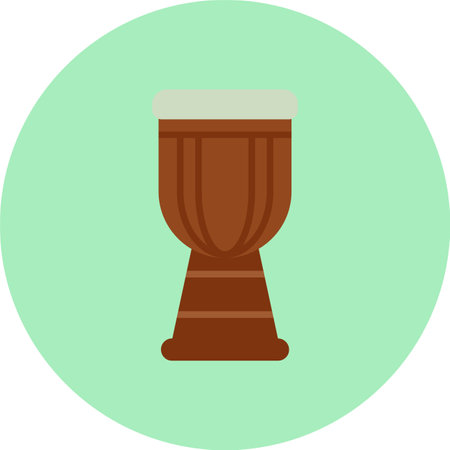 Djembe Flat Circle Iconのイラスト素材