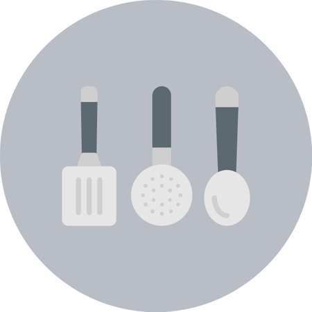 Kitchen Tools Flat Circle Iconのイラスト素材