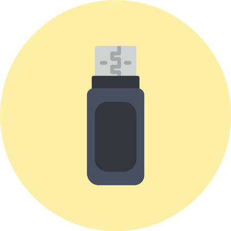 Usb Flat Circle Icon