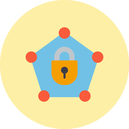 Private Network Flat Circle Iconのイラスト素材