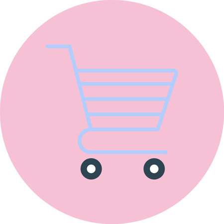 Shopping Cart Flat Circle Iconのイラスト素材