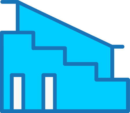 Stairs Filled Blue Iconのイラスト素材