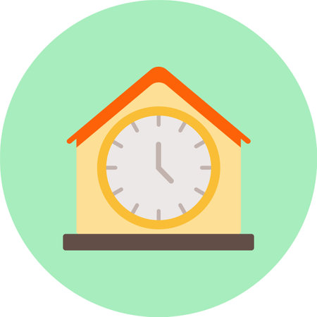 Clock Flat Circle Iconのイラスト素材
