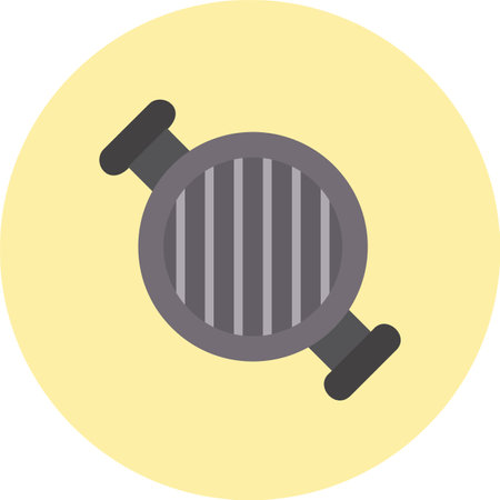 Fish Grill Flat Circle Iconのイラスト素材