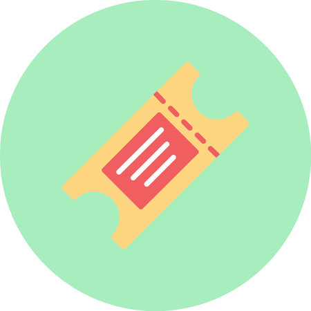Ticket Flat Circle Iconのイラスト素材