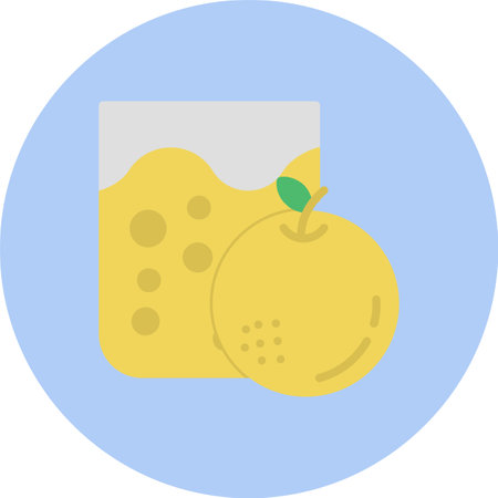 Orange Juice Flat Circle Iconのイラスト素材