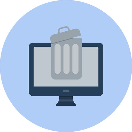 Bin Flat Circle Iconのイラスト素材