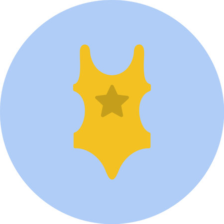 Swim Suit Flat Circle Iconのイラスト素材