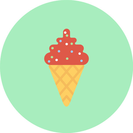 Ice Cream Flat Circle Iconのイラスト素材