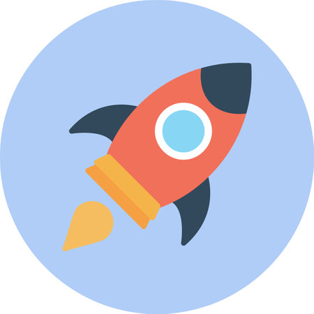 Rocket Flat Circle Iconのイラスト素材