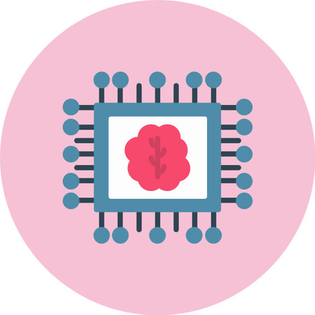Artificial Intelligence Flat Circle Icon