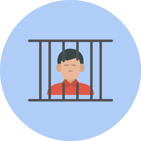 Jail Flat Circle Iconのイラスト素材