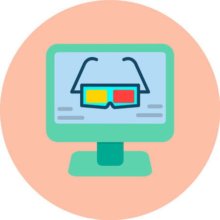Glasses Flat Circle Icon