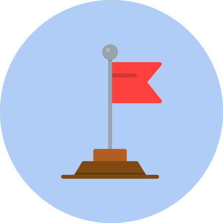 Flag Flat Circle Iconのイラスト素材