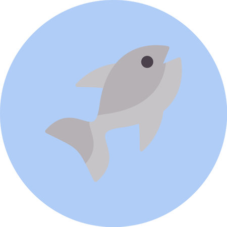 Fish Flat Circle Iconのイラスト素材
