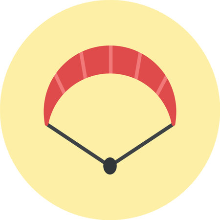 Kitesurfing Flat Circle Iconのイラスト素材