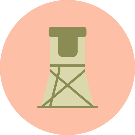 Watch Tower Flat Circle Iconのイラスト素材