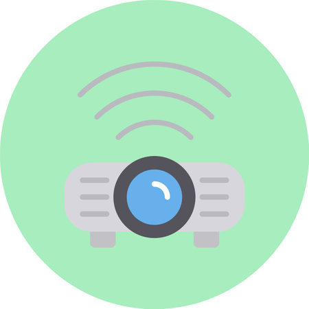 Projector Flat Circle Iconのイラスト素材