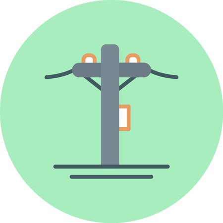 Electric Tower Flat Circle Iconのイラスト素材