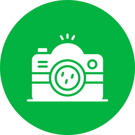 Camera Glyph Circle Icon