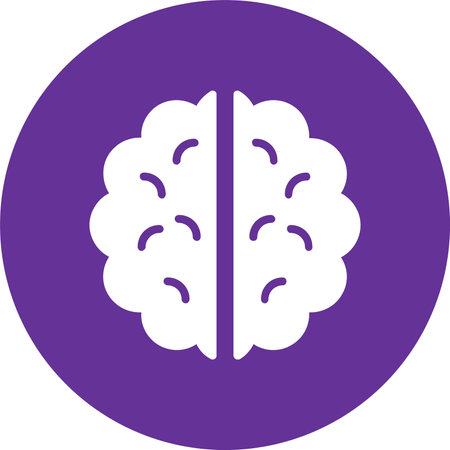 Brain Glyph Circle Iconのイラスト素材