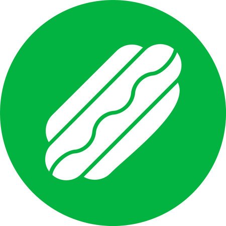 Hot Dog Glyph Circle Iconのイラスト素材