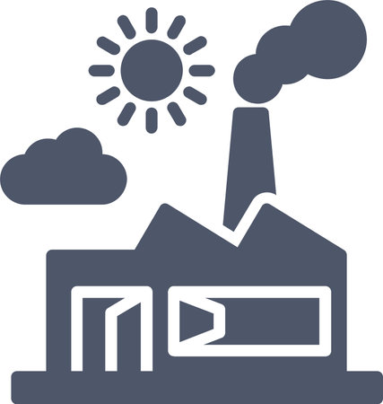 Factory Glyph Circle Iconのイラスト素材