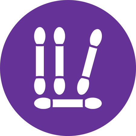 Cotton Stick Glyph Circle Iconのイラスト素材