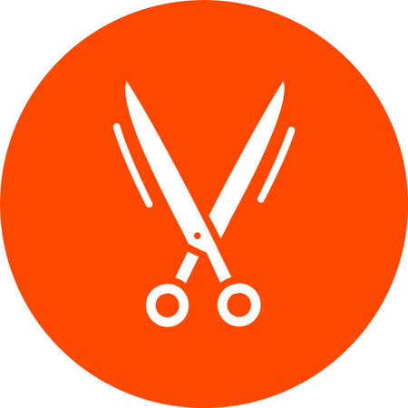 Scissors Glyph Circle Iconのイラスト素材