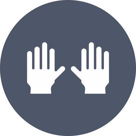 Gloves Glyph Circle Iconのイラスト素材