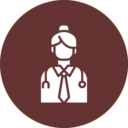 female Doctor Glyph Circle Iconのイラスト素材