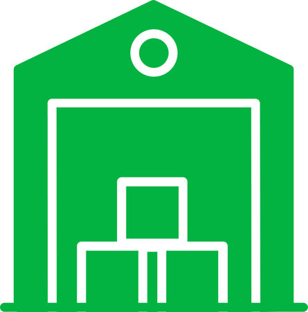 Warehouse Glyph Circle Iconのイラスト素材