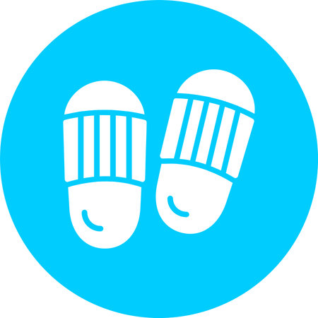 Slippers Glyph Circle Iconのイラスト素材