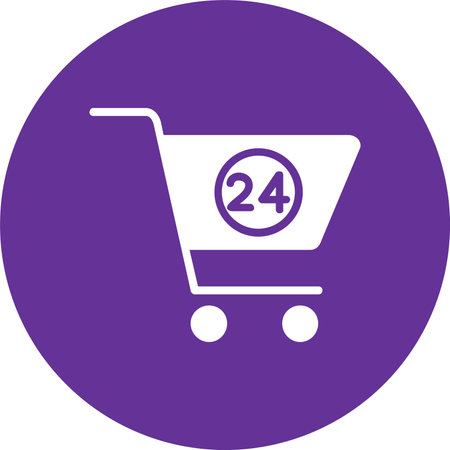Shopping Cart Glyph Circle Iconのイラスト素材