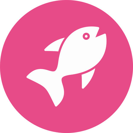 Fish Glyph Circle Iconのイラスト素材