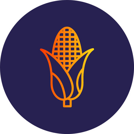 Corn Line Circle Gradient Iconのイラスト素材