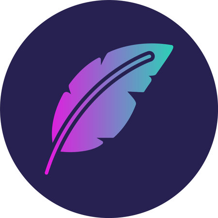 Feather Glyph Circle Gradient Iconのイラスト素材