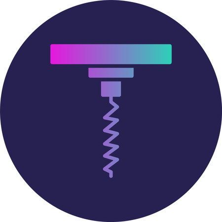 Corkscrew Glyph Circle Gradient Iconのイラスト素材