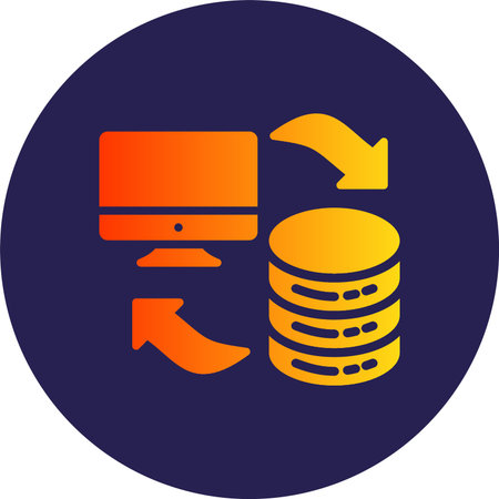 Data Sharing Glyph Circle Gradient Iconのイラスト素材