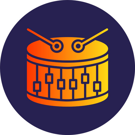 Drum Glyph Circle Gradient Iconのイラスト素材