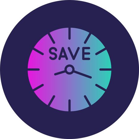 Save Time Glyph Circle Gradient Iconのイラスト素材
