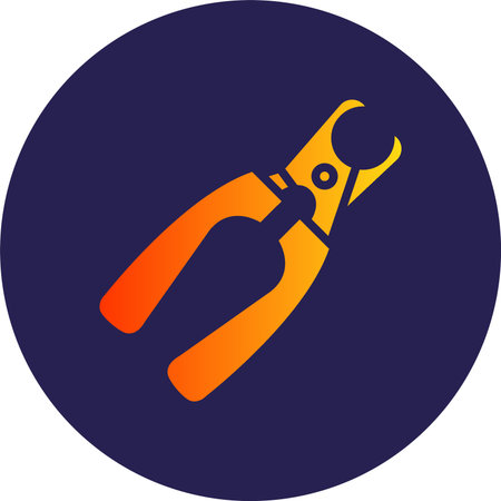 Nail Clipper Glyph Circle Gradient Iconのイラスト素材