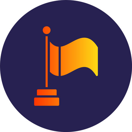 Flag Glyph Circle Gradient Iconのイラスト素材
