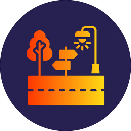 Street Glyph Circle Gradient Iconのイラスト素材
