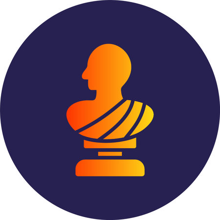 Statue Glyph Circle Gradient Iconのイラスト素材