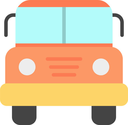 School Bus Vector Icon Designのイラスト素材