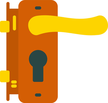 Door Handle and Lock Vector Icon Designのイラスト素材