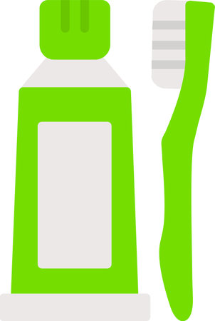 Teeth Brush Toothpaste Vector Icon Designのイラスト素材